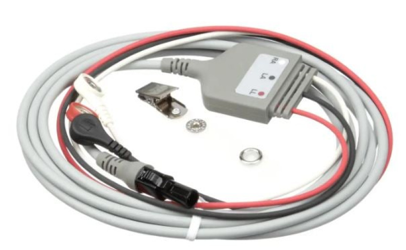 Welch Allyn - 008-0880-00 ECG Cable 8 Foot, With 2 Snap-On Electrode Connectors For use with ECG System