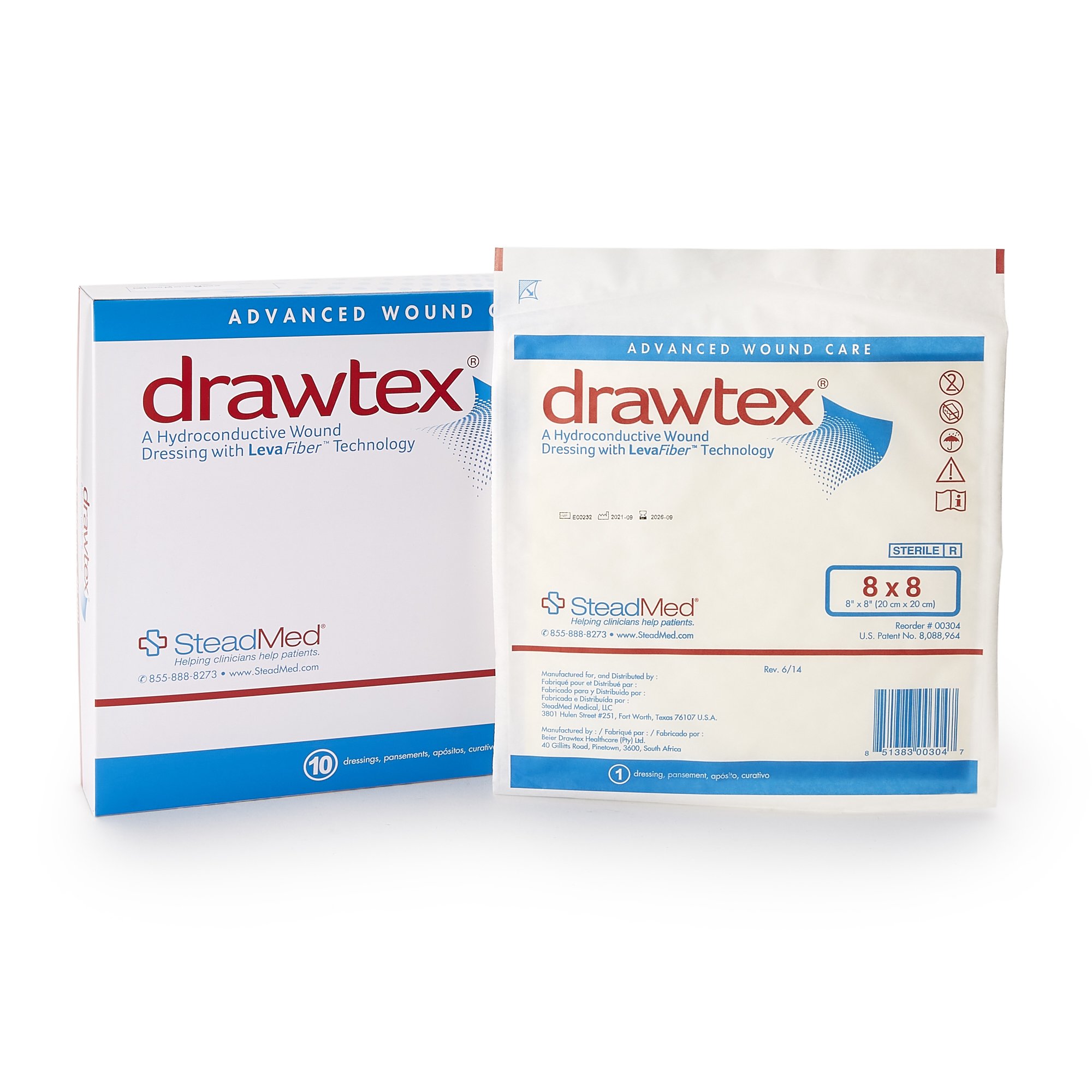 Urgo Medical North America LLC 00304 - Drawtex® Nonadherent Dressing, 8 x 8 Inch - 1/Each, 10/Box