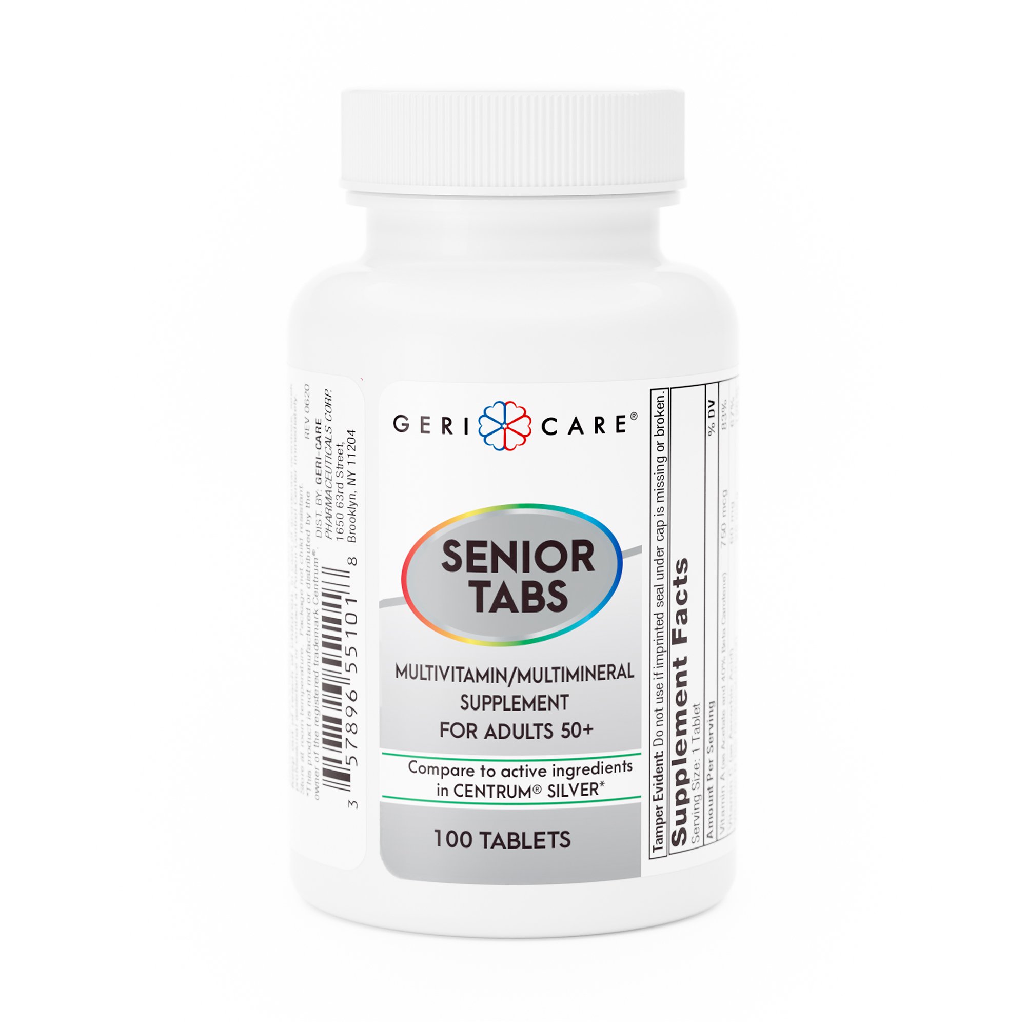 Geri-Care - 551-01-GCP Geri-Care® Senior Tabs Multivitamin/Multimineral Supplement for Adults 50+