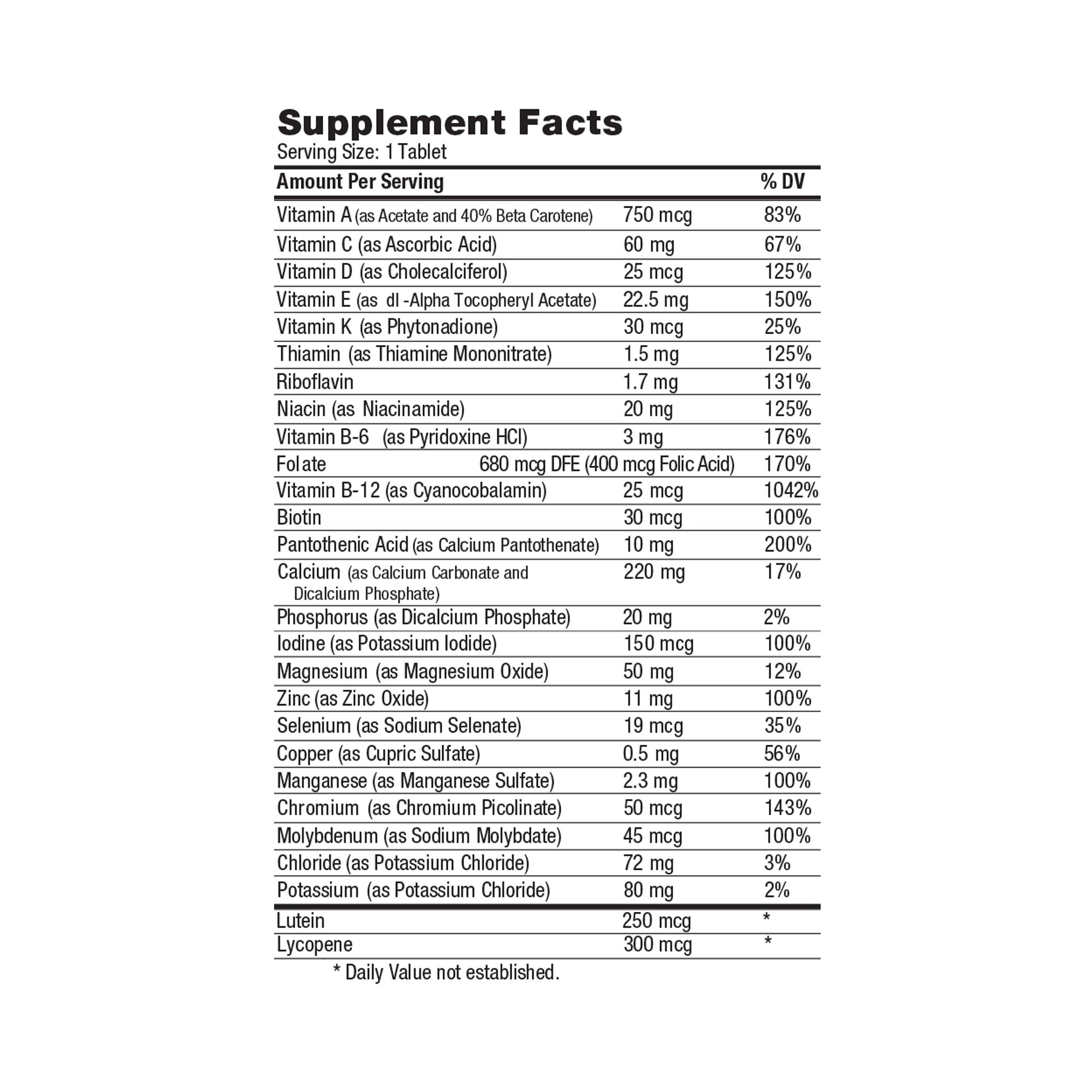 Geri-Care - 551-01-GCP Geri-Care® Senior Tabs Multivitamin/Multimineral Supplement for Adults 50+