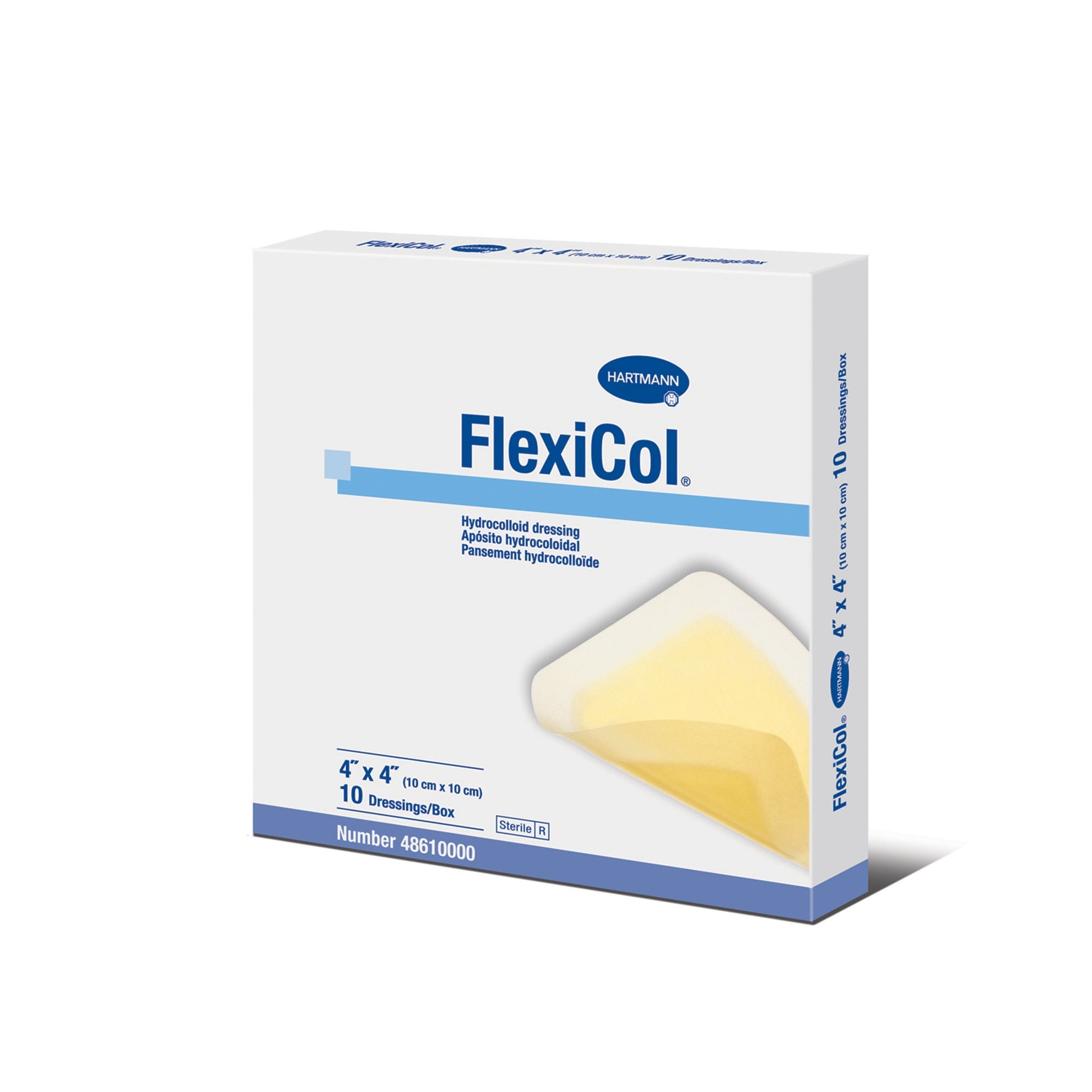 Hartmann - 48610000 Hydrocolloid Dressing FlexiCol® Without Backing 4 X 4 Inch Square Hydrocolloid