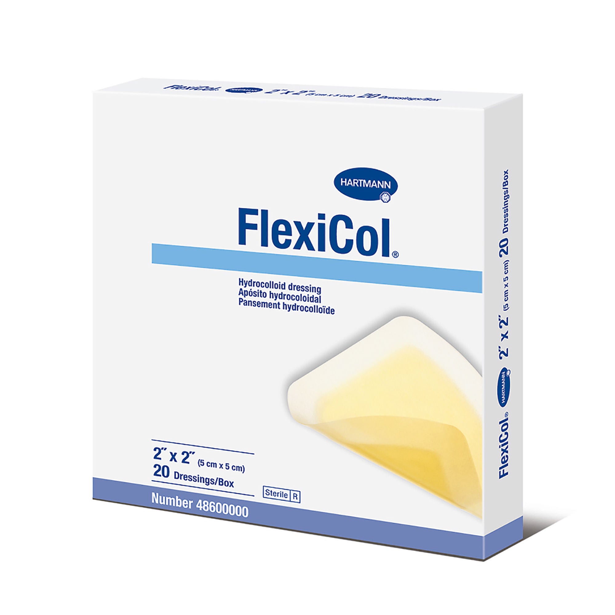 Hartmann - 48600000 Hydrocolloid Dressing FlexiCol® Without Backing 2 X 2 Inch Square Hydrocolloid