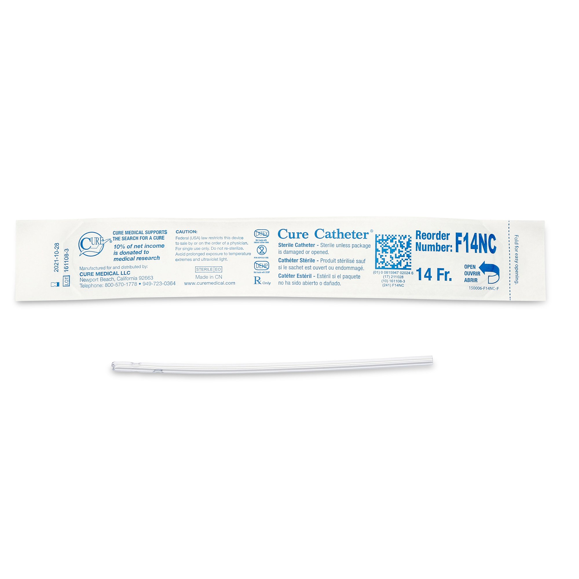 ConvaTec - F14NC Cure Catheter™ Intermittent Catheter without Connector