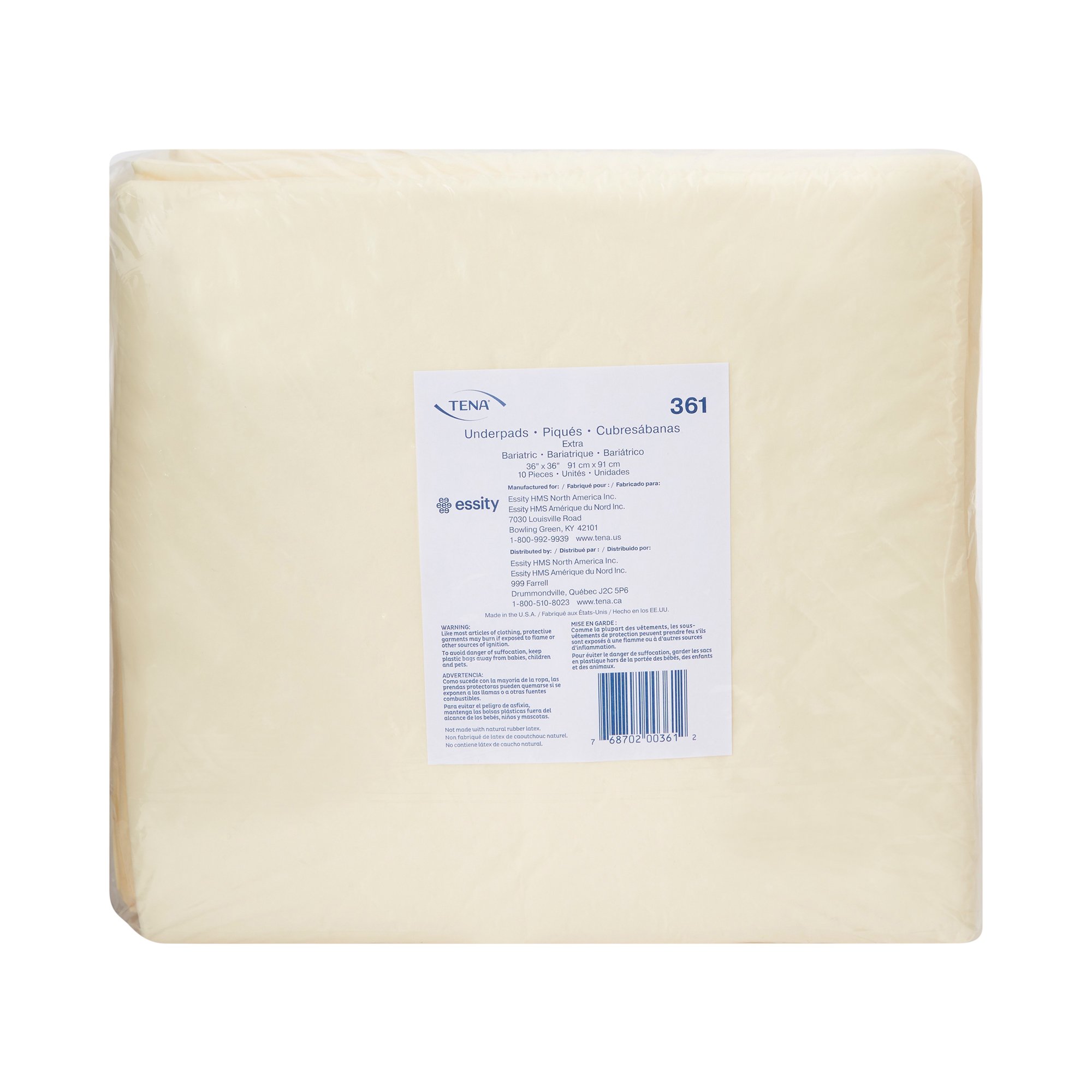 Essity HMS North America Inc - 361 TENA Underpad Extra