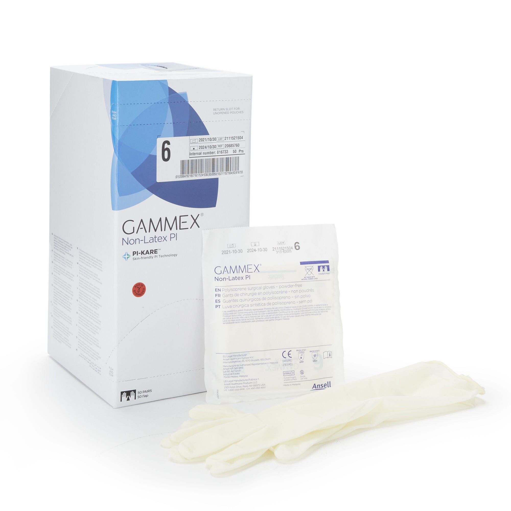 Ansell - 20685760 Gammex® Non-Latex PI Polyisoprene Surgical Glove