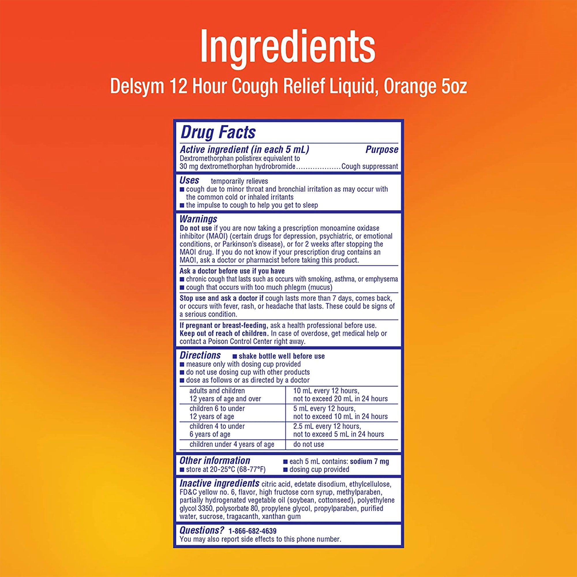 Reckitt Benckiser 63824017565 - Delsym® Dextromethorphan Cold and Cough Relief - 1/Each