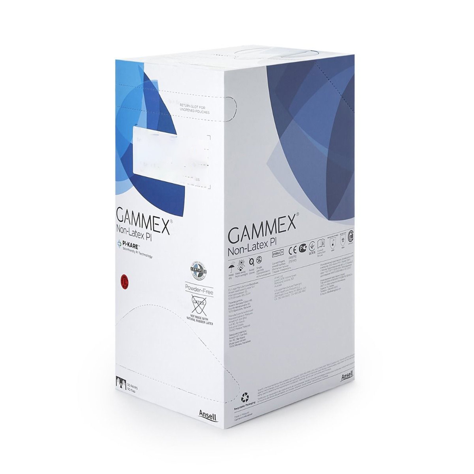 Ansell 20685965 - Gammex® Non-Latex PI Micro Polyisoprene Surgical Glove, Size 6.5, White - 50/Box, 200/Case