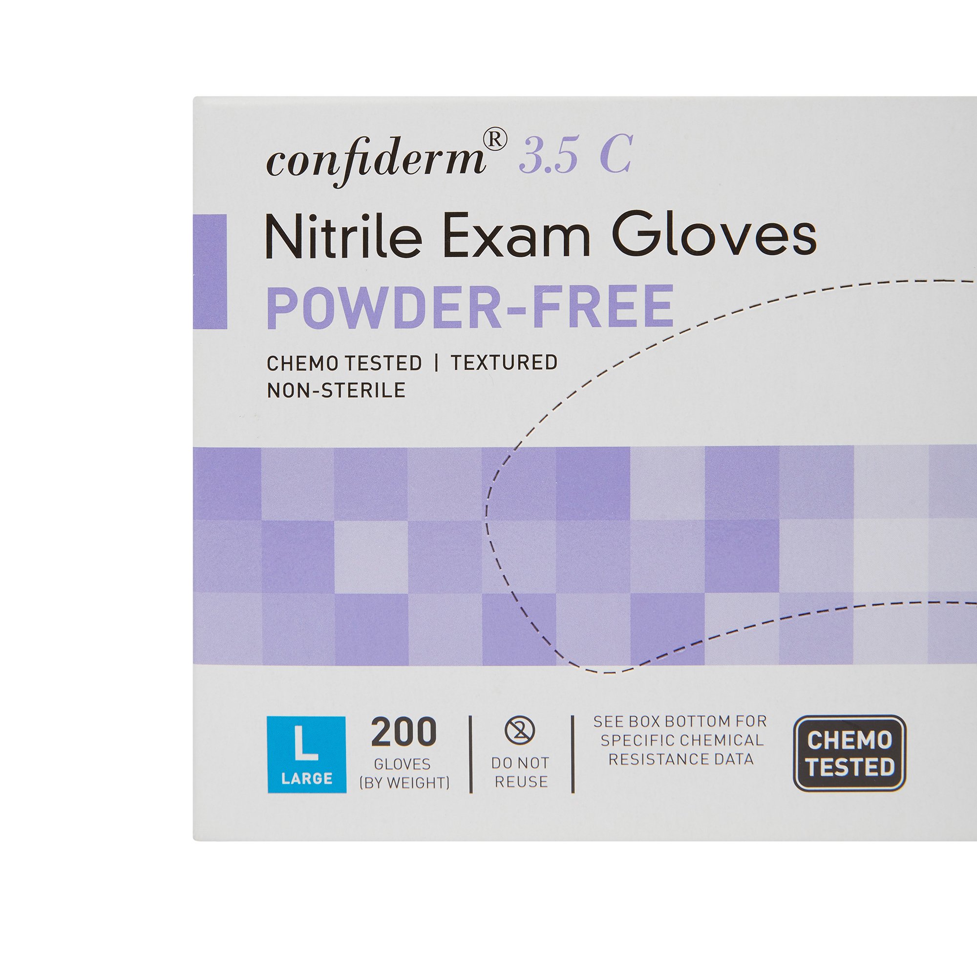 McKesson Brand 14-6978C - McKesson Confiderm® 3.5C Nitrile Exam Glove, Large, Blue - 200/Box, 2000/Case