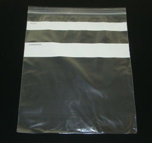 Saalfeld Redistribution - GBDS0207 Reclosable Bag 10 X 12 Inch Plastic Clear / White Block Zipper Closure