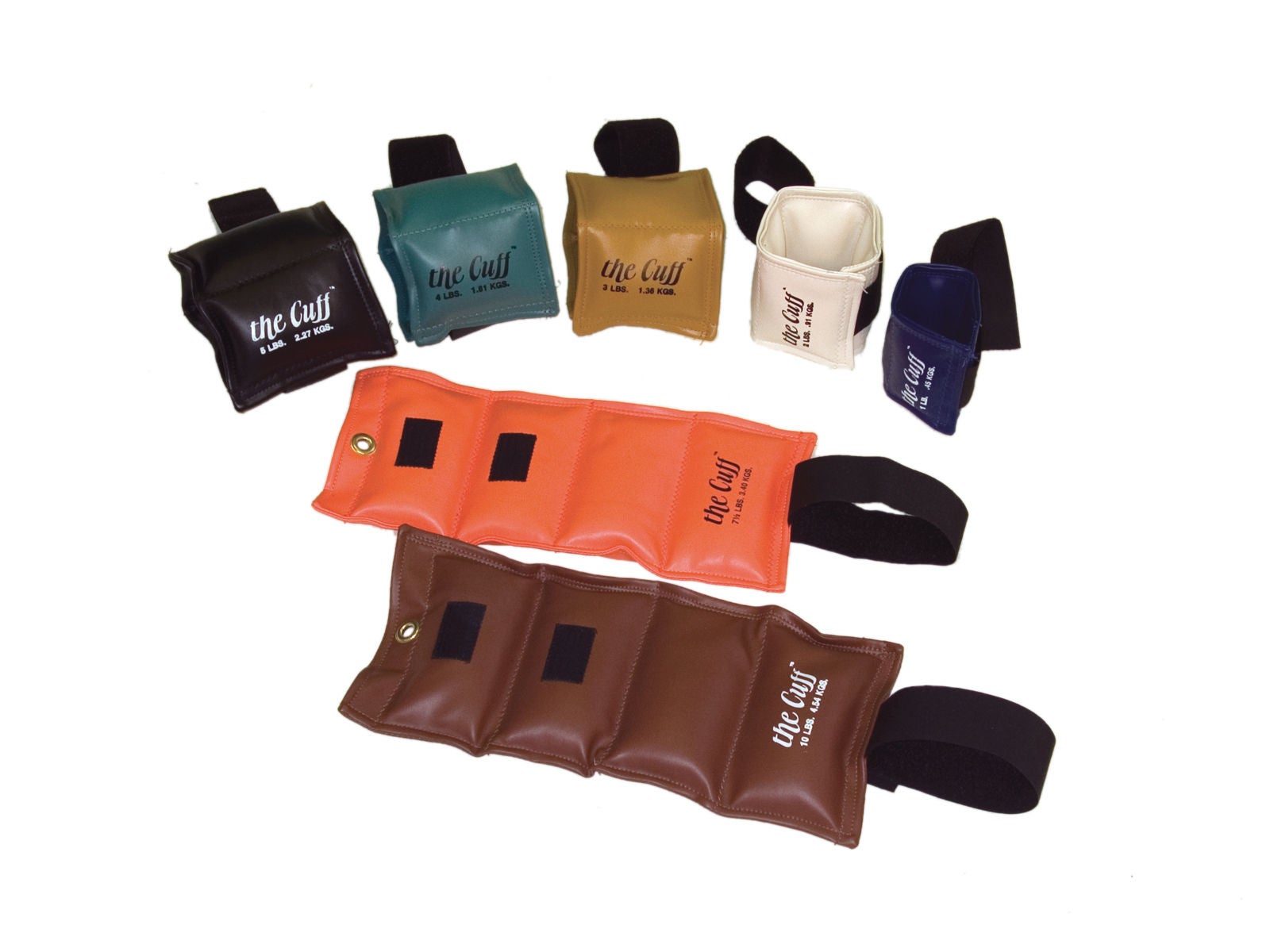 Fabrication Enterprises - 10-2550 Weight Cuff Set 7 Piece Set / Adjustable Cuff Style The Cuff® Deluxe Functional Set 1 lbs. / 2 lbs. / 3 lbs. / 4 lbs. / 5 lbs. / 7-1/2 lbs. / 10 lbs.