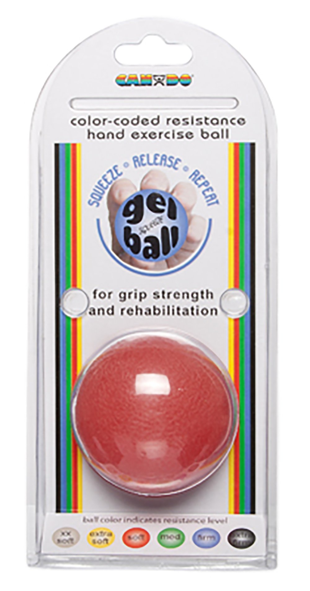 Fabrication Enterprises 10-1492 - CanDo® Standard Circular Gel Squeeze Ball, Red, Light - 1/Each