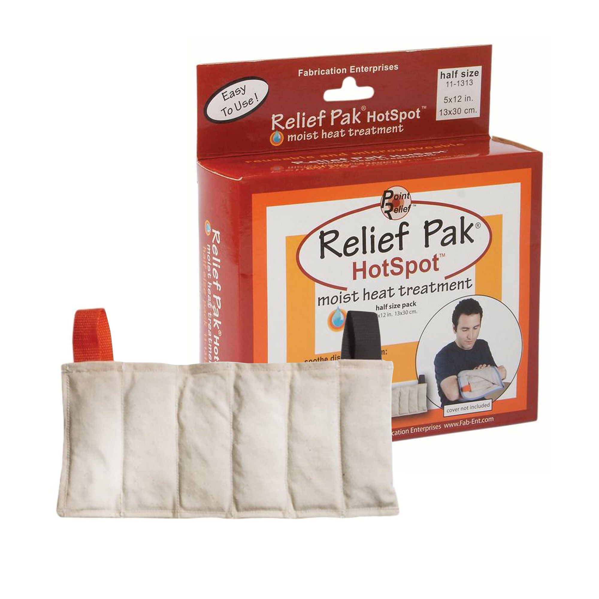 Fabrication Enterprises - 11-1313 Moist Heat Therapy Pad Relief Pak® HotSpot® General Purpose Half Size Fabric Reusable