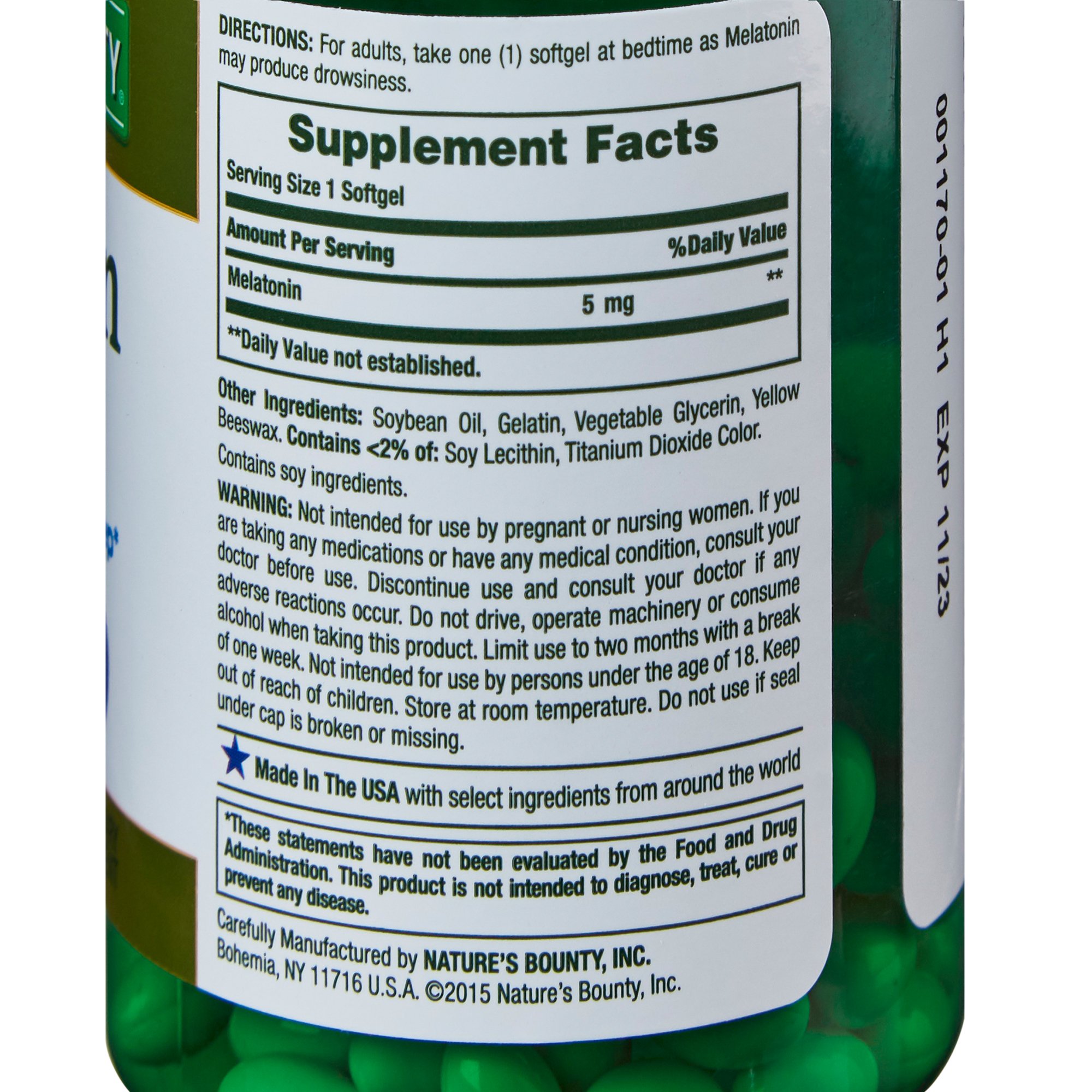 US Nutrition - 07431215745 Nature's Bounty® Melatonin Natural Sleep Aid