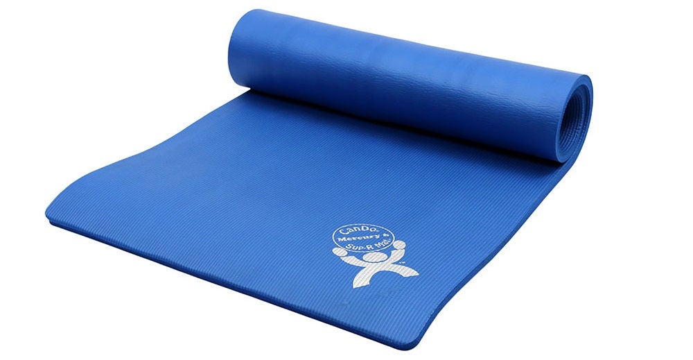 Fabrication Enterprises - 32-1401B ArmaSport® Premium Exercise Mat Blue Rubberized Foam 3/5 X 24 X 56 Inch