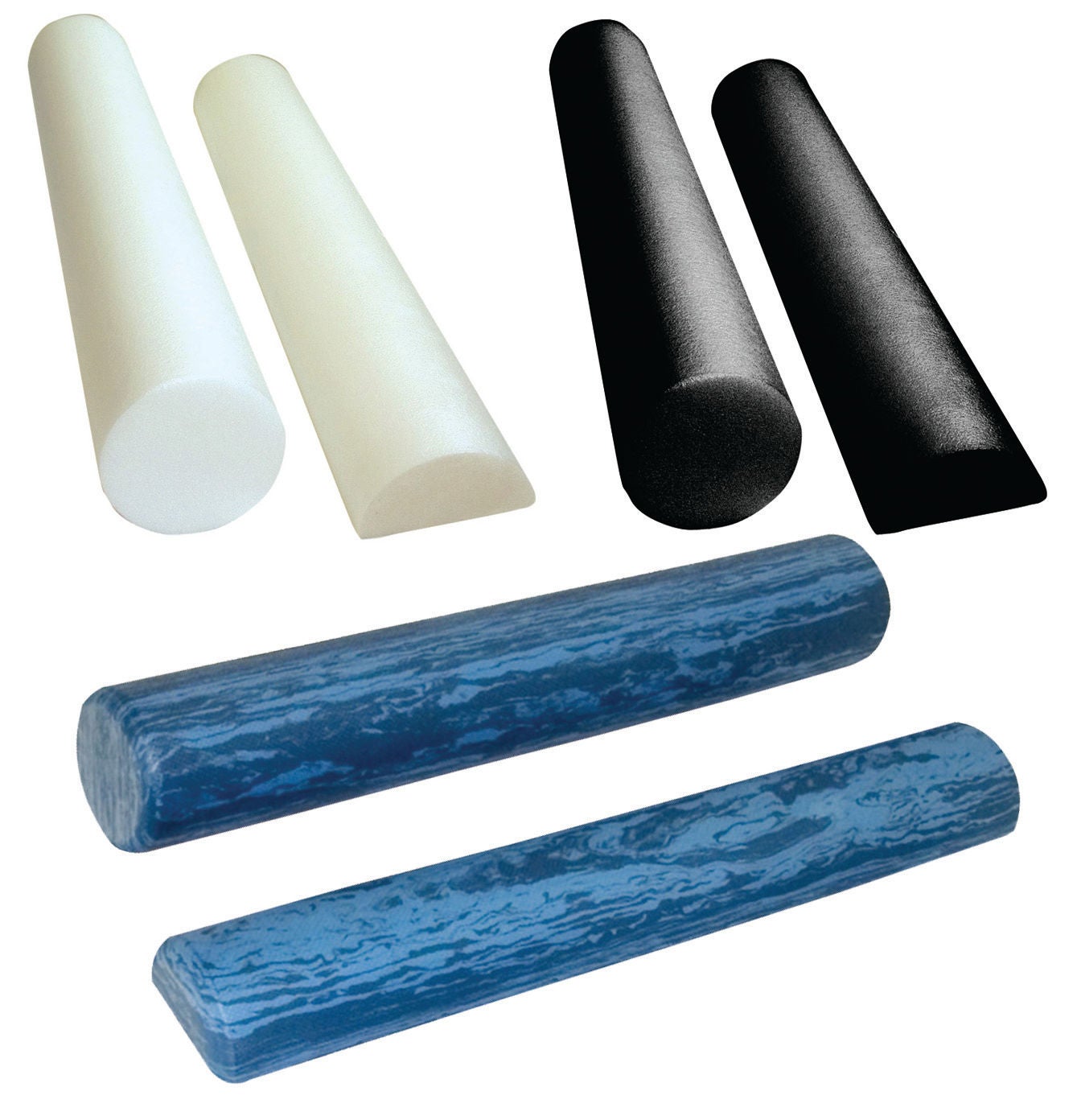 Fabrication Enterprises - 30-2200 CanDo® Extra Firm Therapy Foam Roller Slim Blue EVA Foam 6 X 36 Inch