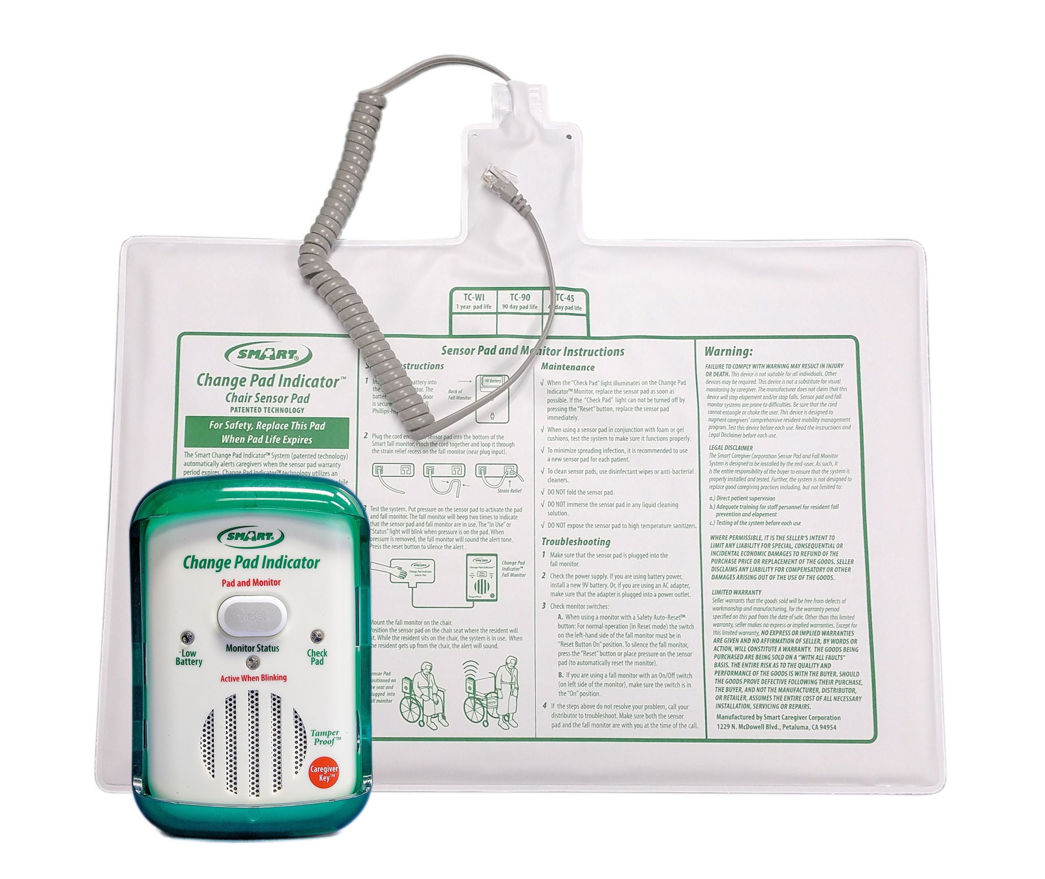 Smart Caregiver - CPC90-SYS Chair Sensor Pad Alarm System Change Pad Indicator™ 10 X 15 Inch