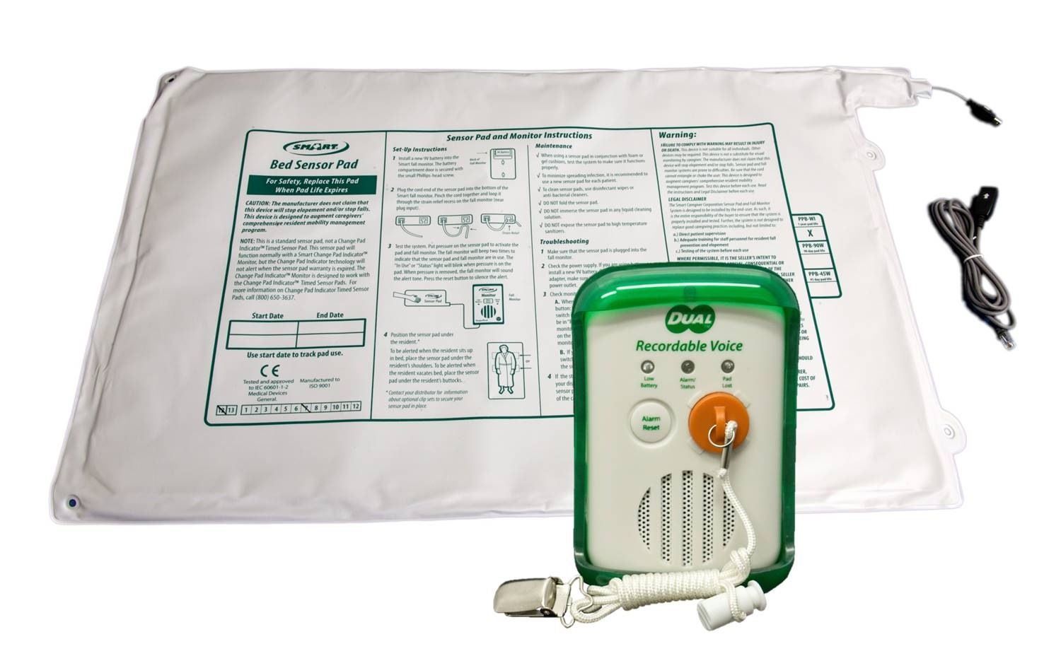 Smart Caregiver - DVBW1-SYS Bed Sensor Pad Alarm System Smart Caregiver™ 20 X 30 Inch