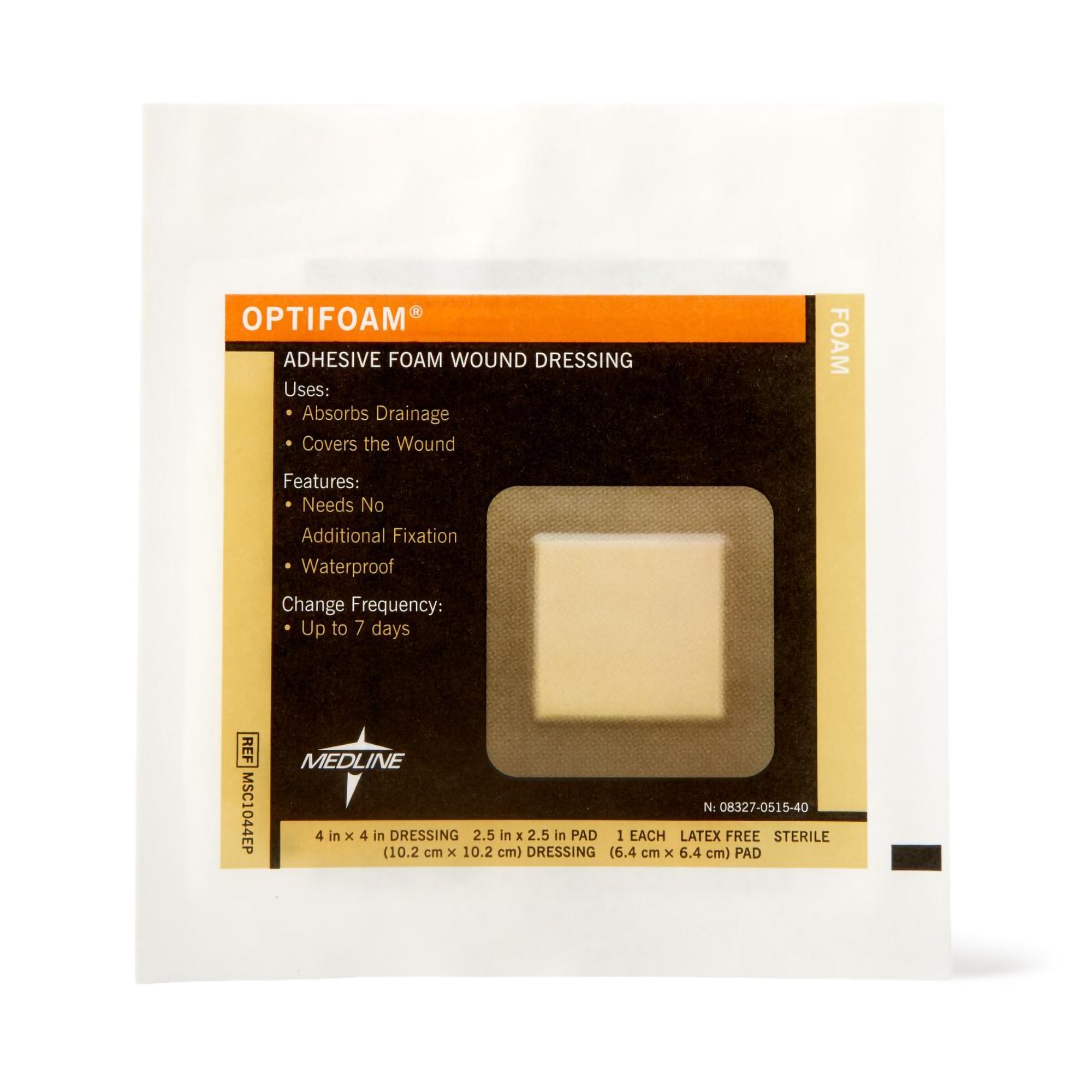 Medline - MSC1044EP Optifoam® Adhesive with Border Foam Dressing