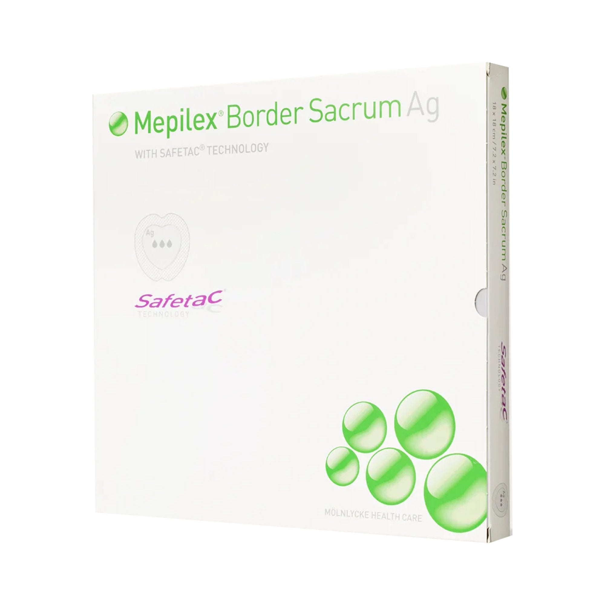 Molnlycke - 382490 Silver Foam Dressing Mepilex® Border Ag Sacral Sterile
