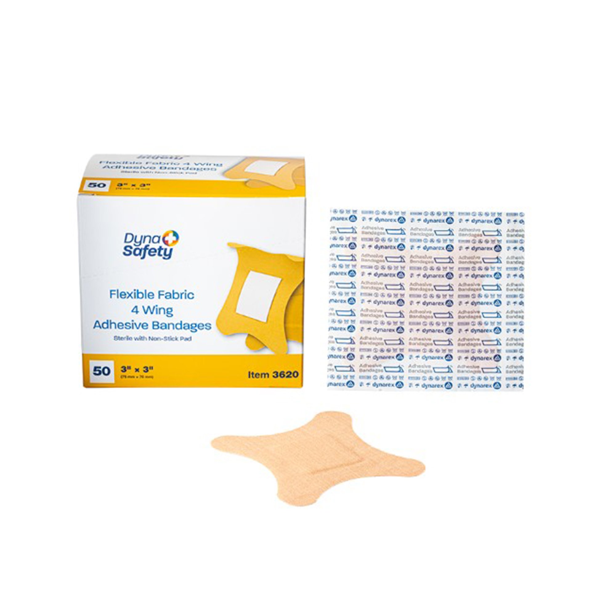Dynarex - 3620 dynarex® 4-Wing Tan Adhesive Strip