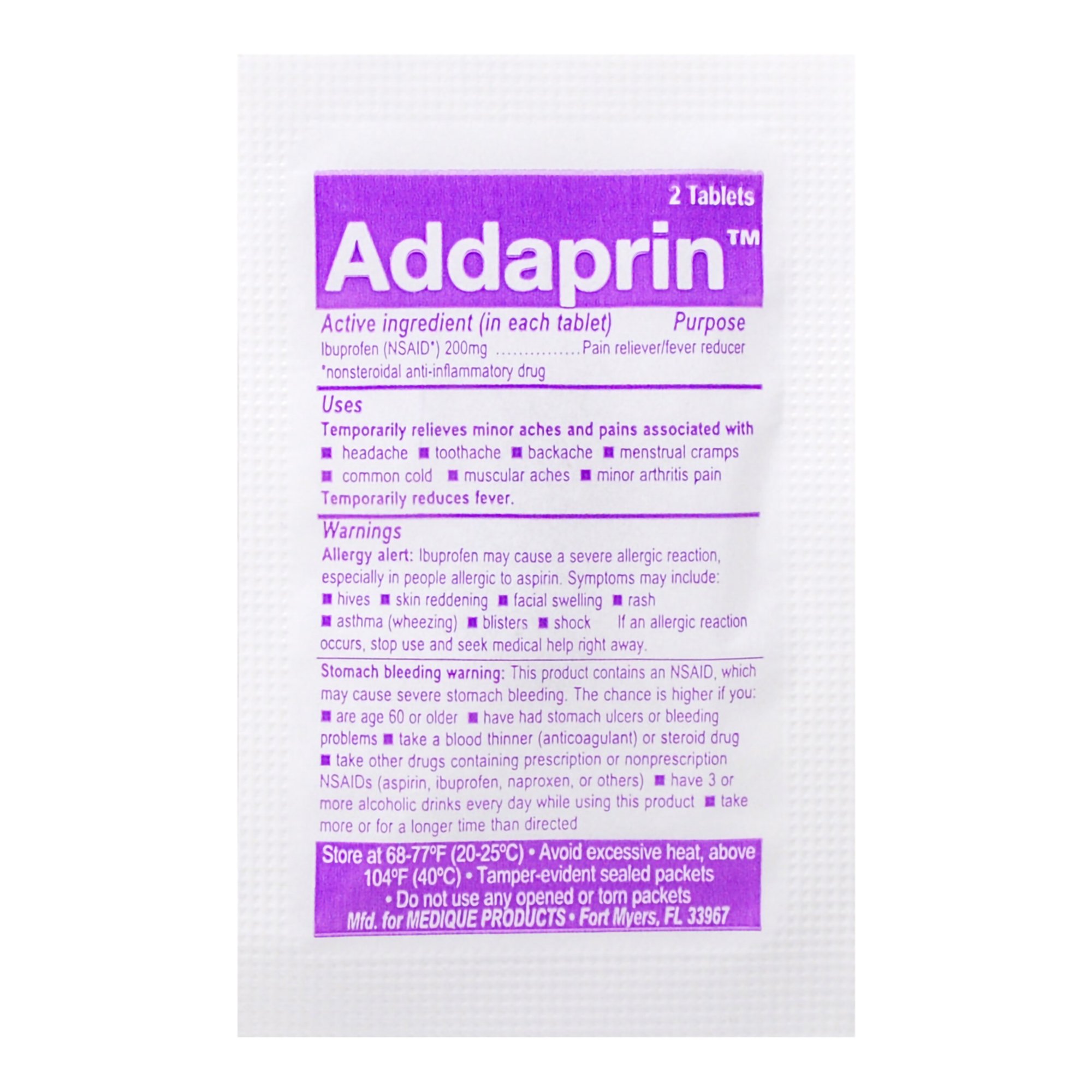 Medique Products 1625314 - Addaprin™ Ibuprofen Pain Relief - 250/Box