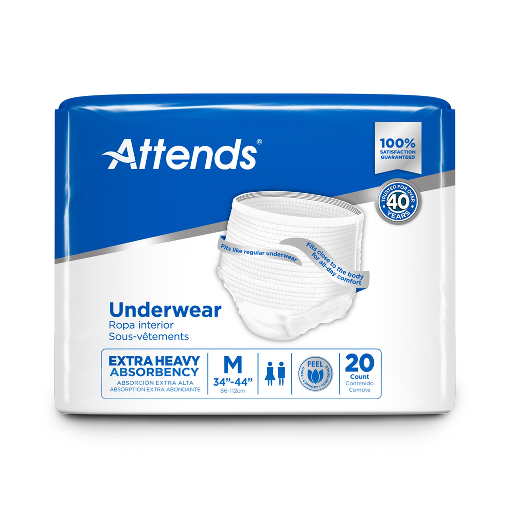 Attends Healthcare Products APV20 - Attends® Care Moderate Absorbent Underwear, Regular - 20/Bag, 80/Case