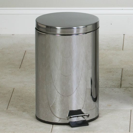 Clinton Industries - TR-13S Trash Can 13 Quart / 3.25 gal. Silver Stainless Steel Round