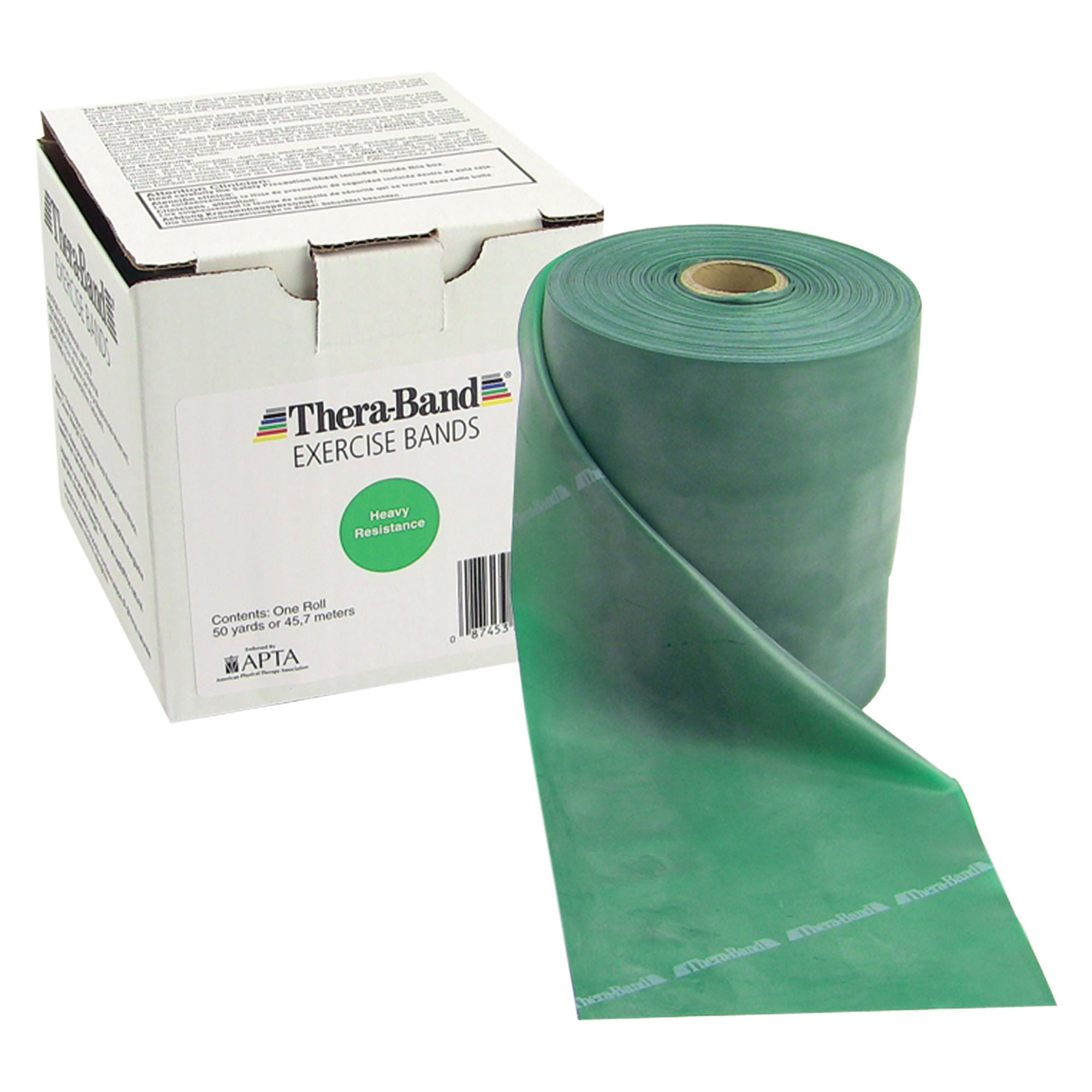 Fabrication Enterprises - 10-1008 Exercise Resistance Band TheraBand® Green 5 Inch X 50 Yard Heavy Resistance