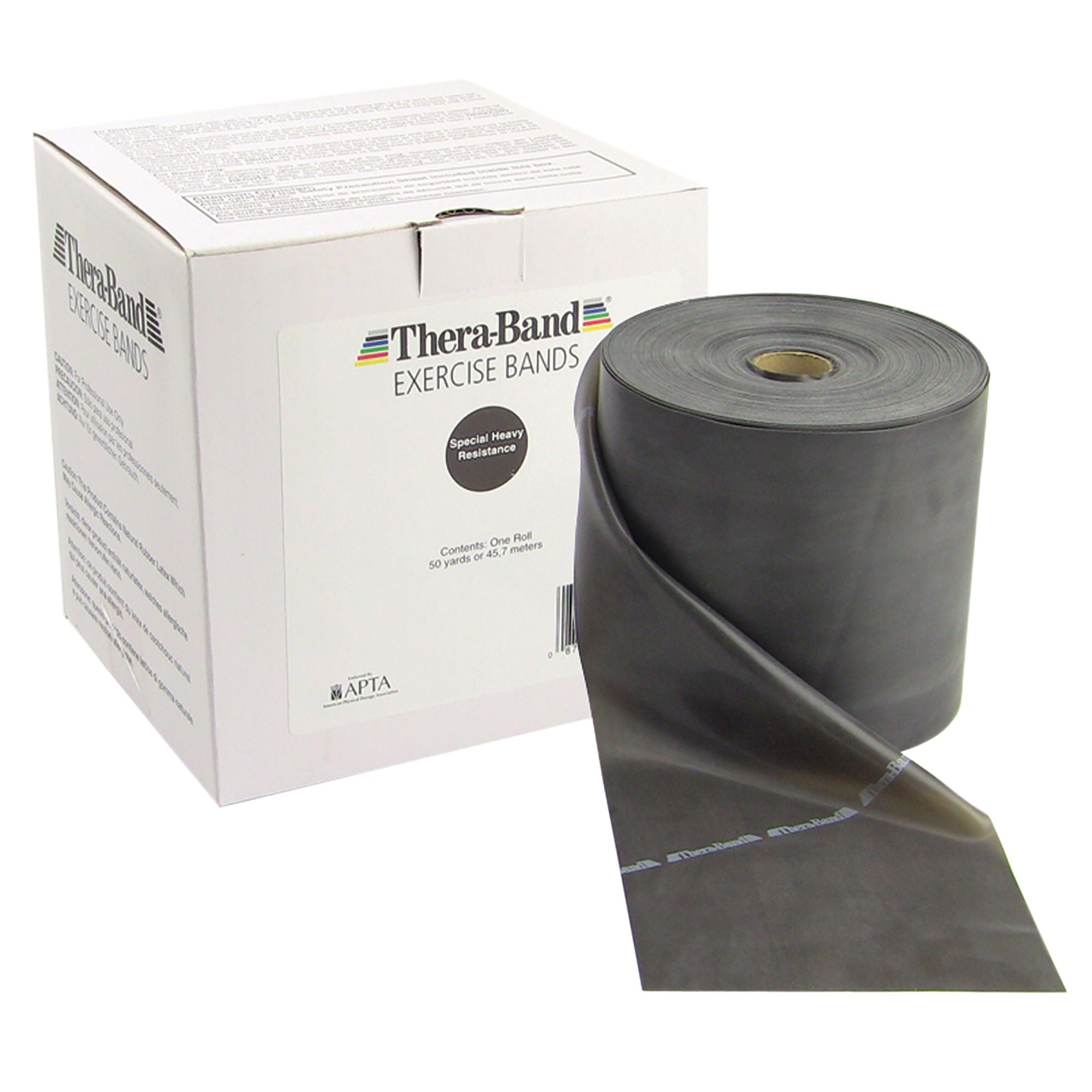Fabrication Enterprises - 10-1010 Exercise Resistance Band TheraBand® Black 5 Inch X 50 Yard X-Heavy Resistance