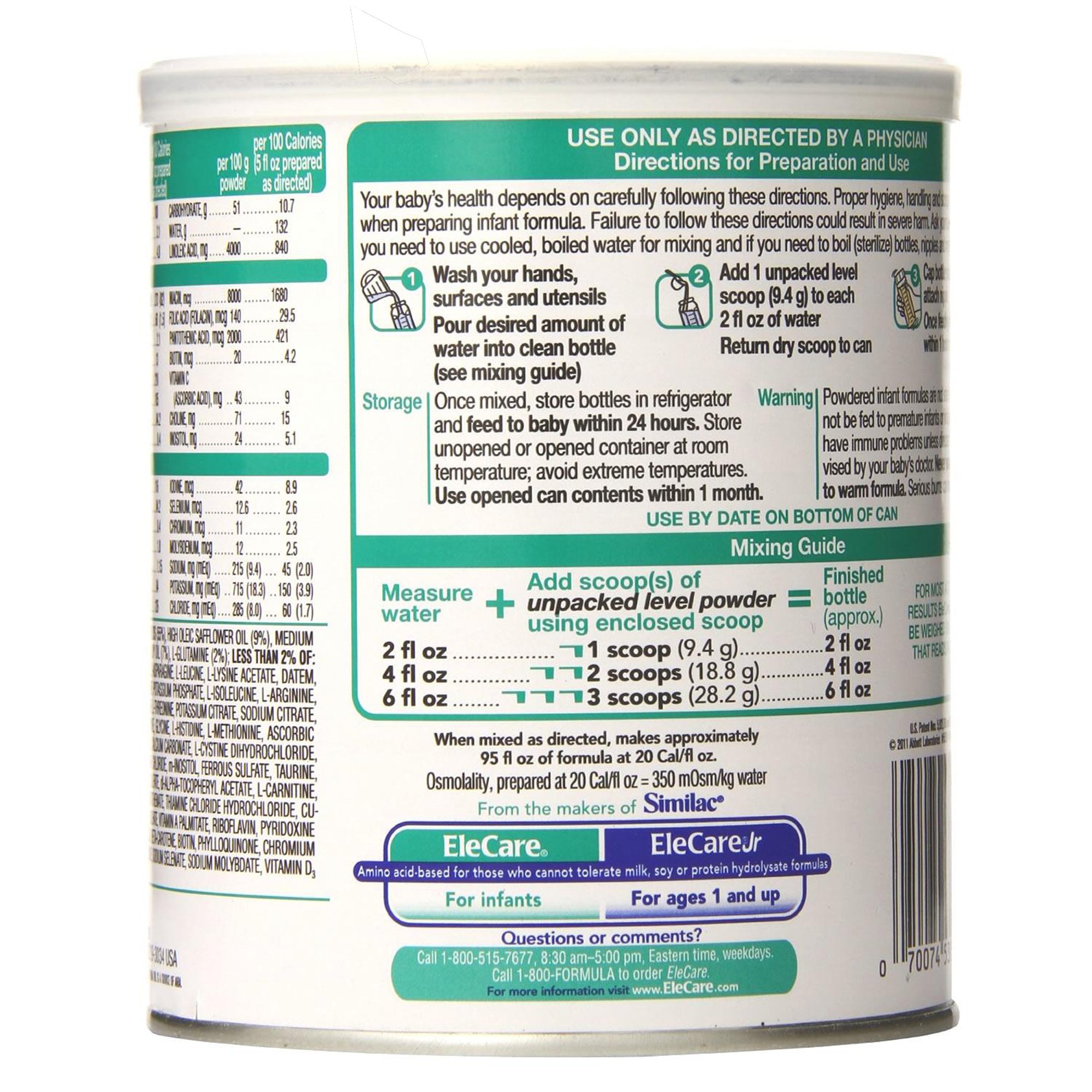 Abbott Nutrition - 55251 EleCare® with Iron Powder Infant Formula