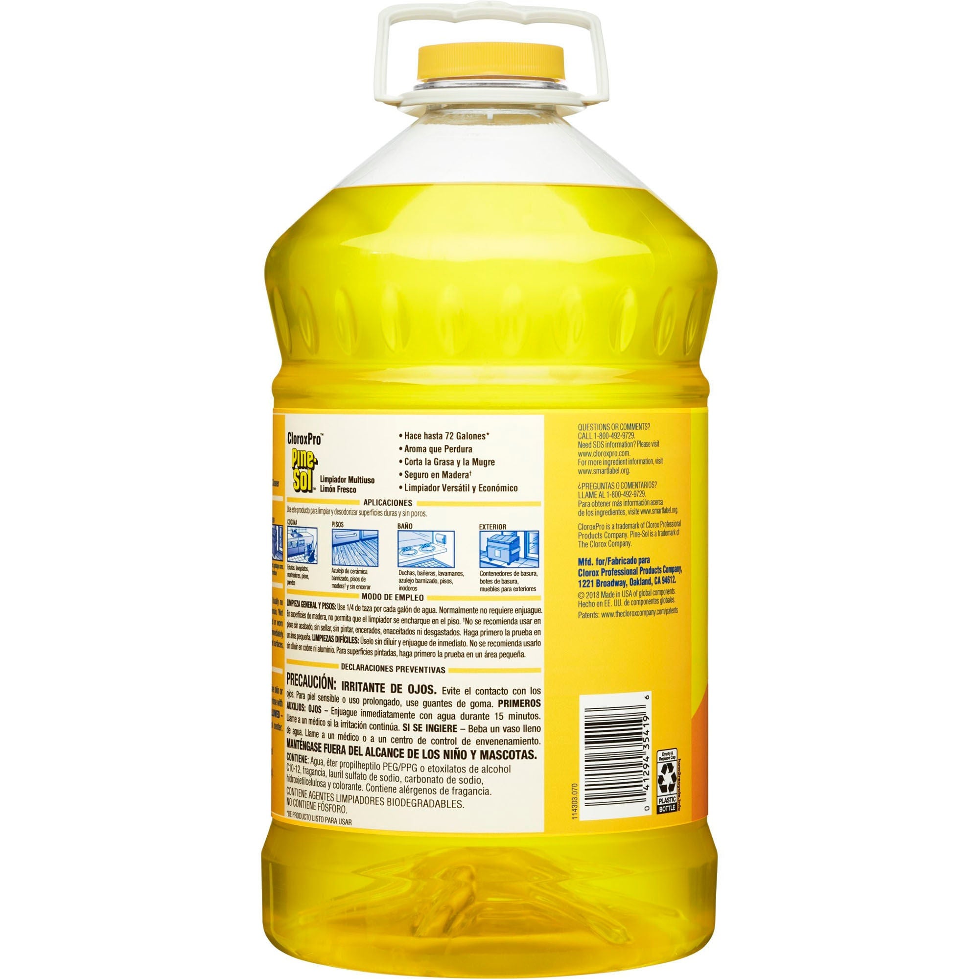 The Clorox Company - 35419 Surface Cleaner CloroxPro™ Pine-Sol® Oil Based Manual Pour Liquid Concentrate 144 oz. Jug Lemon Scent NonSterile