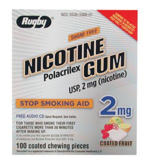 Actavis - 00536338601 Rugby® Stop Smoking Aid Gum 2 mg Fruit Flavor