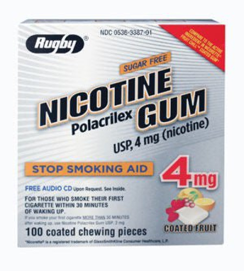 Actavis - 00536338701 Rugby® Stop Smoking Aid Gum 4 mg Fruit Flavor