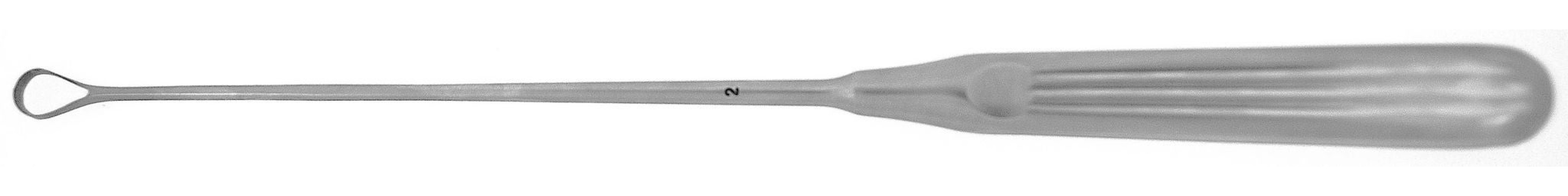 BR Surgical - BR70-71511 Uterine Curette BR Surgical Sims 11 Inch Length Hollow Handle with Grooves Size 4 Tip Sharp Teardrop Loop Tip