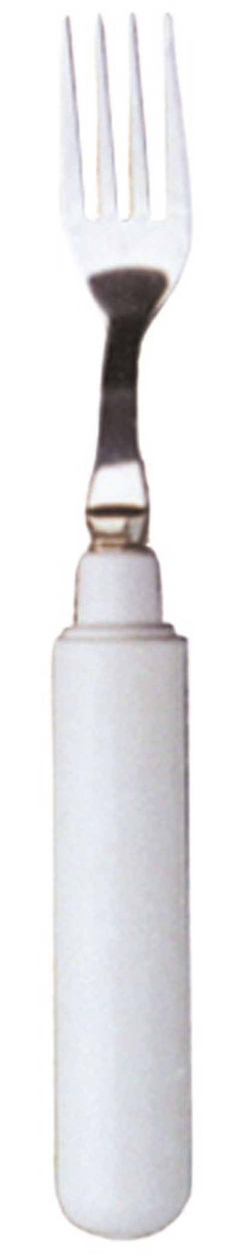 Fabrication Enterprises - 61-0041 Fork Comfort Grip Straight Silver / White Vinyl-Coated / Stainless Steel