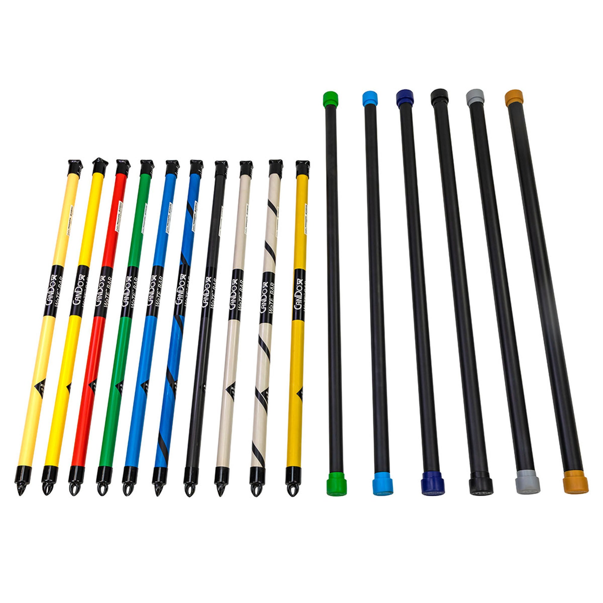 Fabrication Enterprises - 10-1622 Weight Bar Set 16 Piece Set CanDo® Slim® WATE™ and Jumbo® WATE™ 1 lbs. / 2 lbs. / 3 lbs. / 4 lbs. / 5 lbs. / 6 lbs. / 7 lbs. / 8 lbs. / 9 lbs. / 10 lbs. / 12-1/2 lbs. / 15 lbs. / 17-1/2 lbs. / 20 lbs. / 22-1/2 lbs. / 25 l