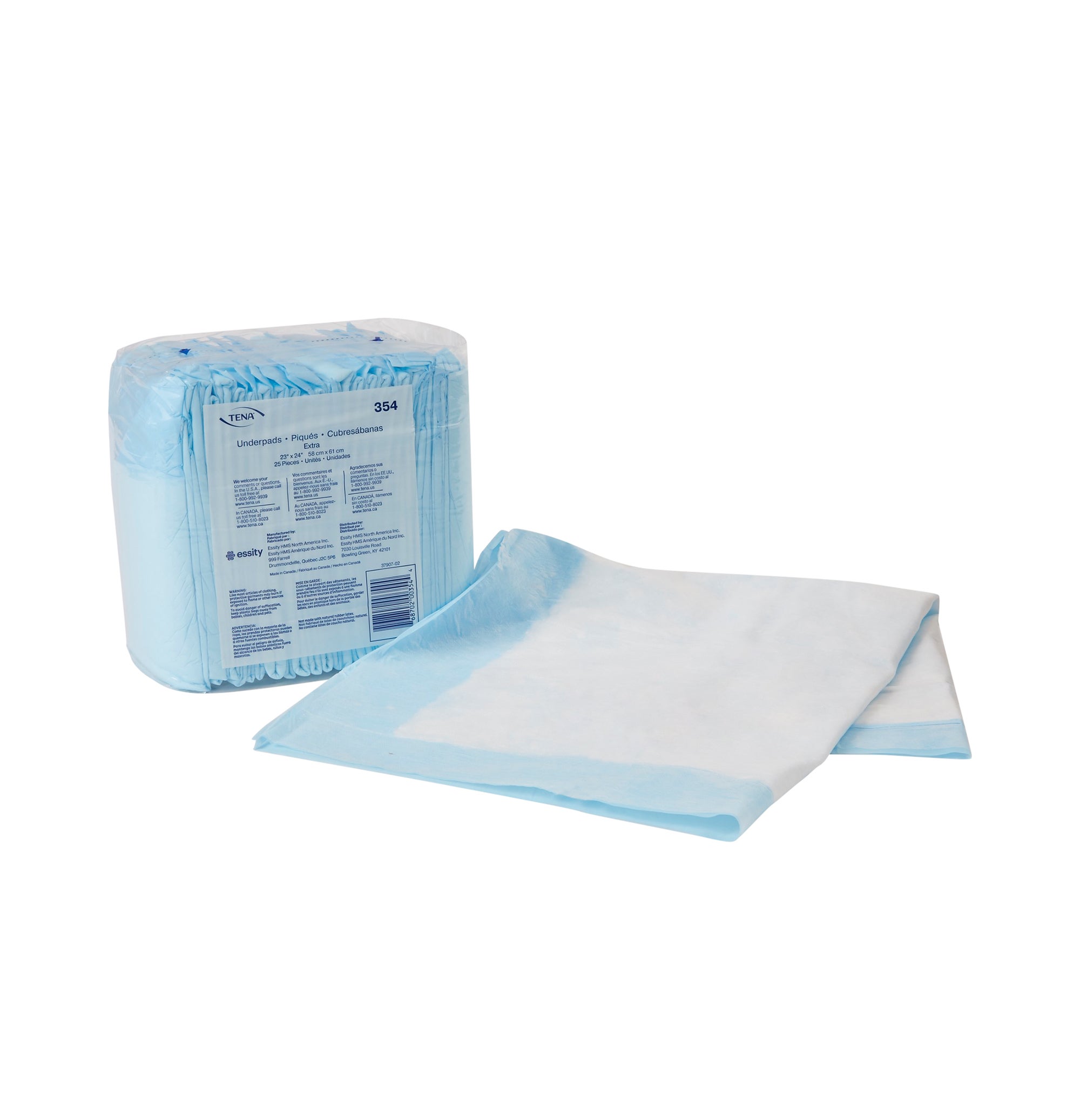 Essity HMS North America Inc - 354 Disposable Underpad TENA® Extra 23 X 24 Inch Polymer Light Absorbency