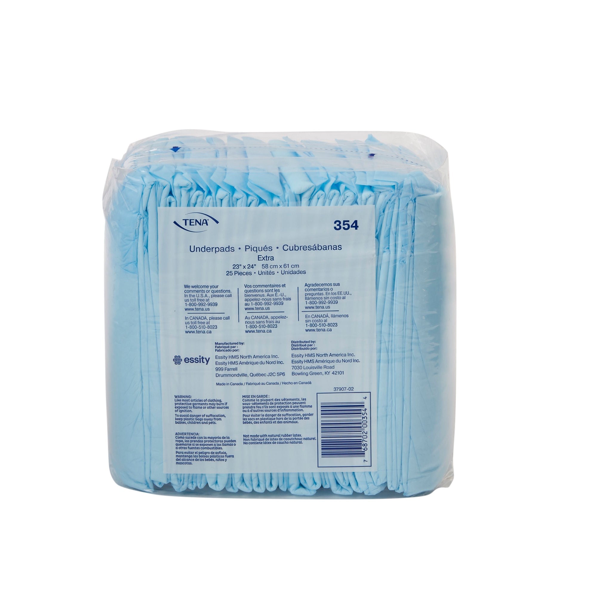 Essity HMS North America Inc - 354 Disposable Underpad TENA® Extra 23 X 24 Inch Polymer Light Absorbency