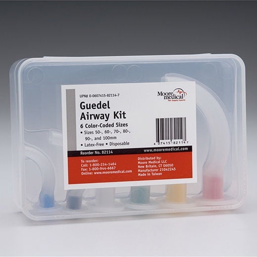 McKesson Brand - 82114 Oropharyngeal Airway Set McKesson Assorted Colors Assorted Lengths ISO 0 - 5 NonSterile Adult / Pediatric / Infant / Neonate
