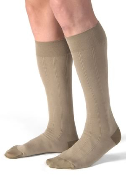 BSN Medical - 113131 Compression Socks Jobst® for Men Casual Knee High Large / Tall Khaki Closed Toe