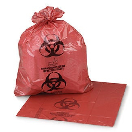 Medegen Medical Products LLC - 44-05 Biohazard Waste Bag Biohazard Symbol / Biohazardous Waste / Infectious Waste 30 to 32 gal. Red 31 X 41 Inch
