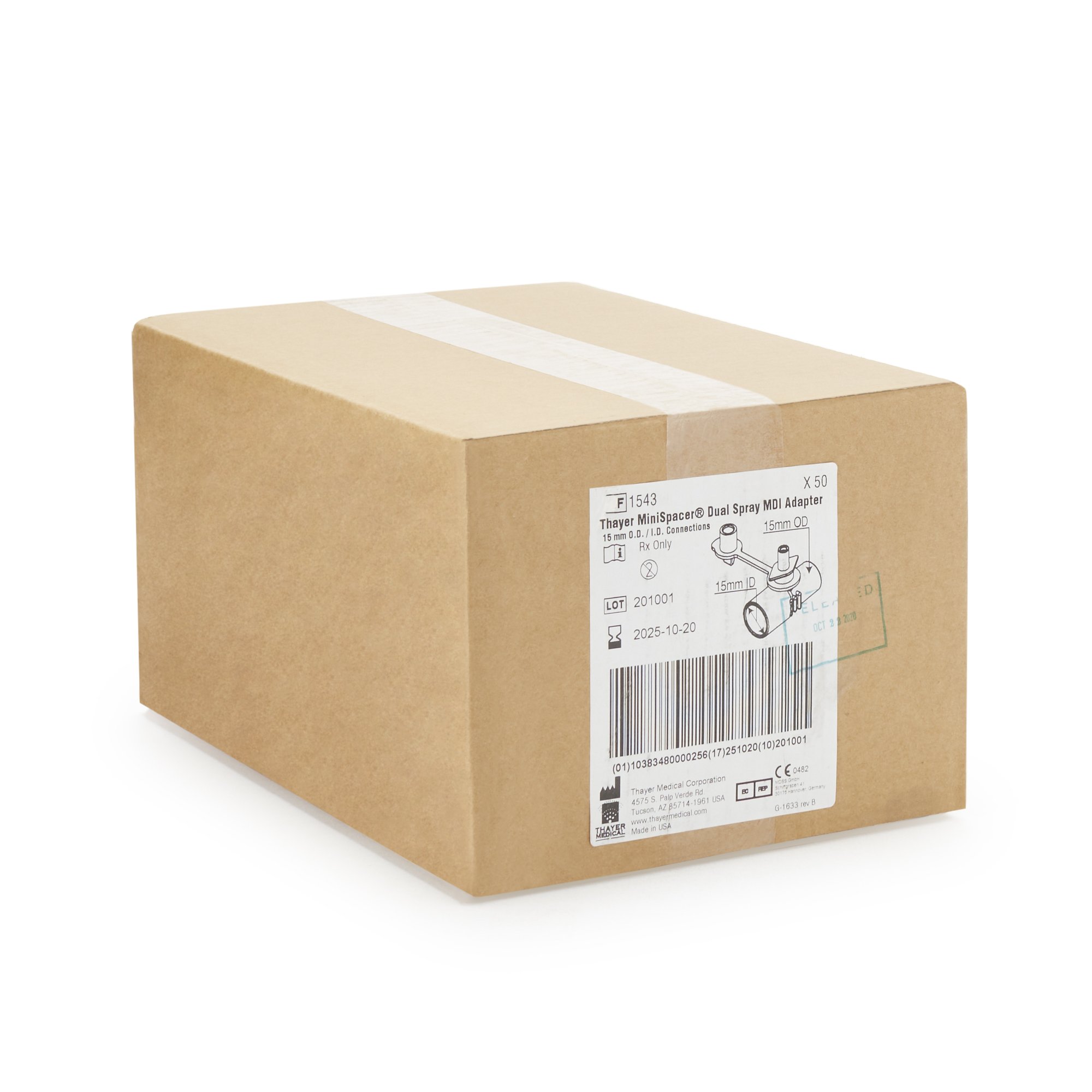 MiniSpacer Dual Spray MDI Adapter 1543 by Thayer Medical