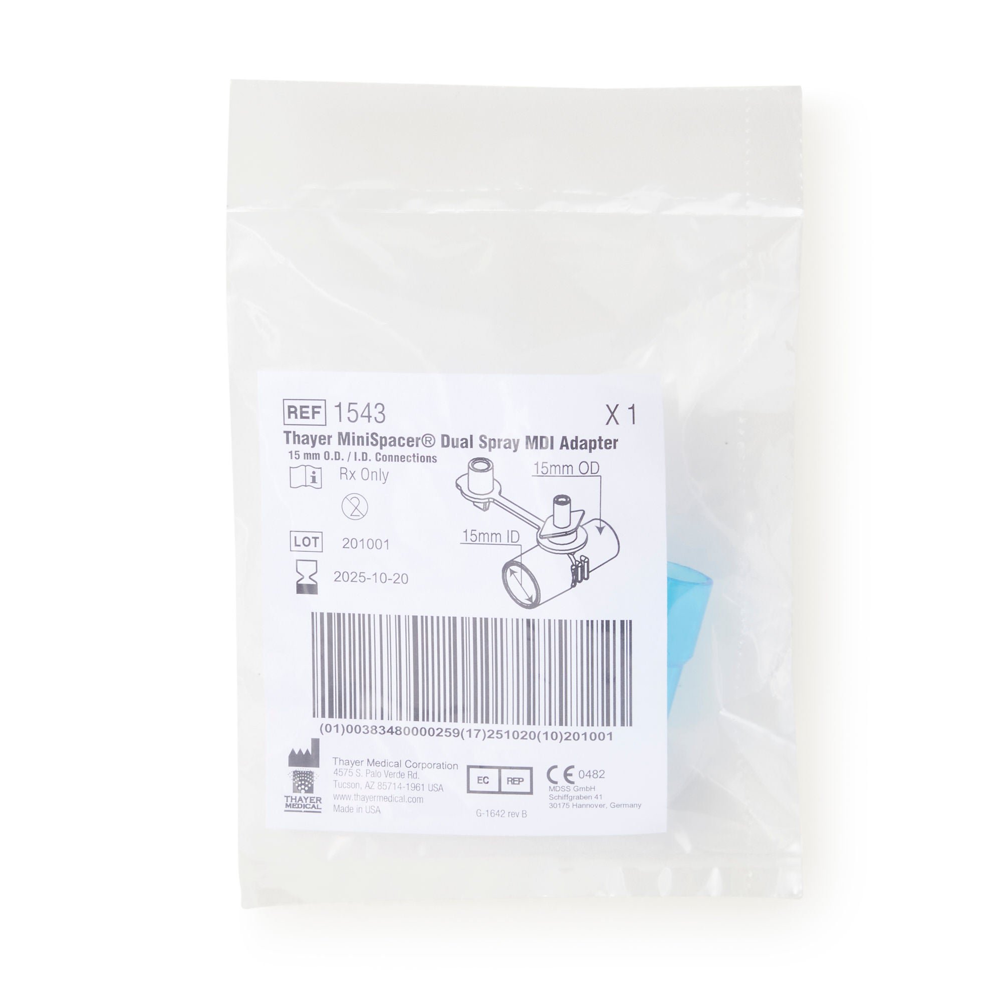 Thayer Medical - 1543 Dual Spray MDI Adapter MiniSpacer®