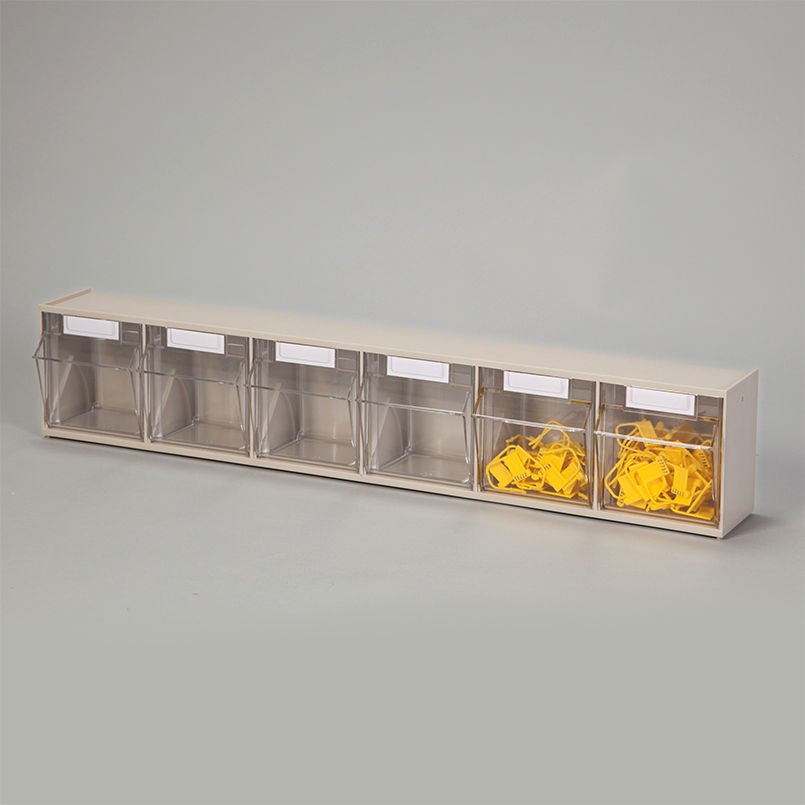 Health Care Logistics - 1203W Tilt Front Bin Tilters® White Plastic 3-5/8 X 4-1/2 X 23-5/8 Inch