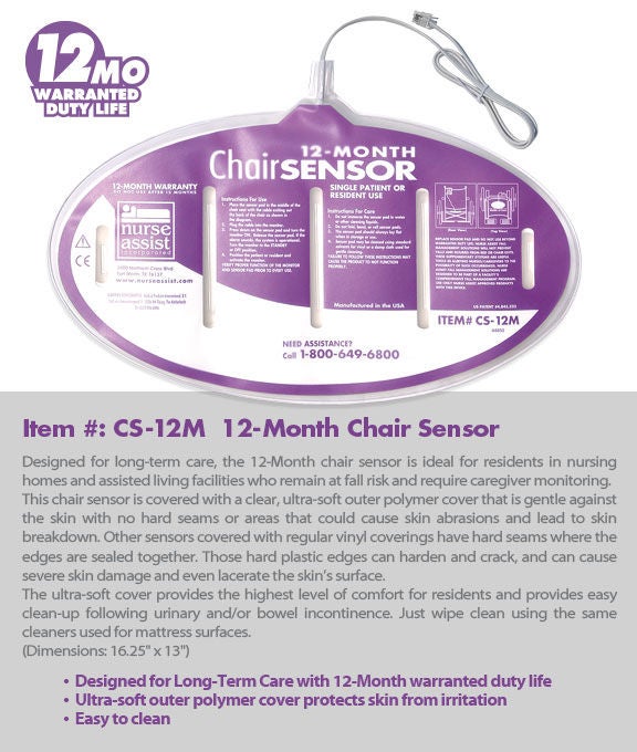 Nurse Assist - CS-12M Chair Sensor Pad Nurse Assist 13 X 16-1/2 Inch