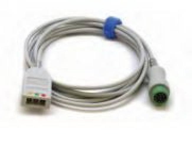 Mindray USA - 0010-30-42720 ECG Cable 10 Foot, 12-Pin, Pediatric/Neonatal Lifestage, 3-Leads, Defib-Proof, Reusable For DPM 6, DPM 7, Passport 8, Passport 12, T1 Patient Monitor