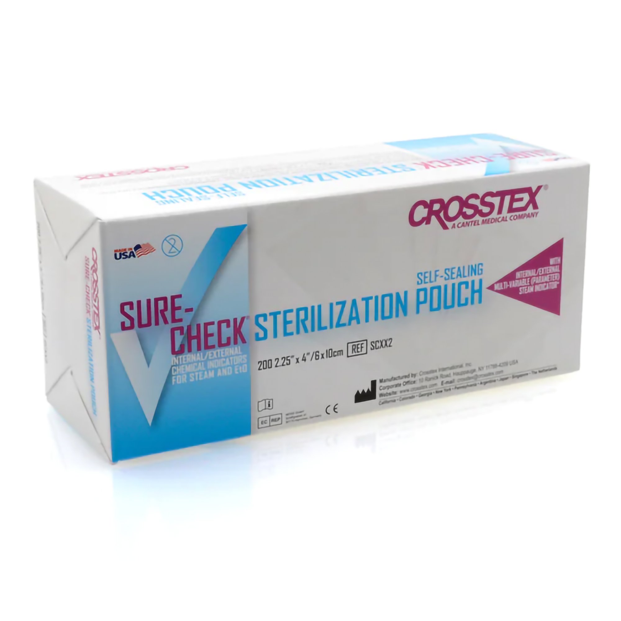 SPS Medical Supply SCXX2 - Sure-Check® Sterilization Pouch, 2¼ x 4 Inch - 200/Box, 4000/Case
