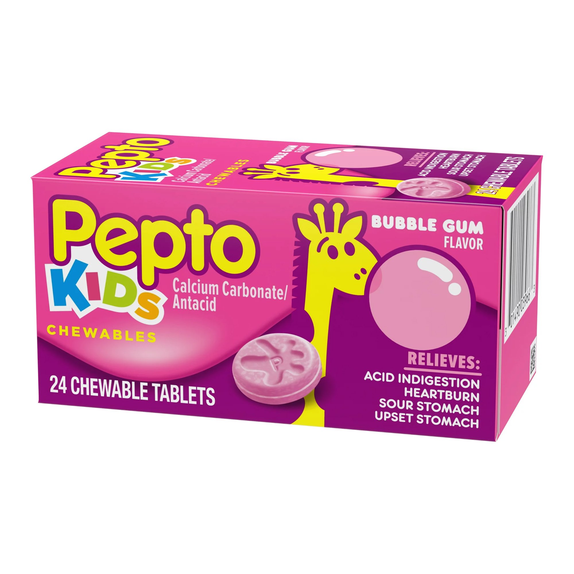 Procter & Gamble 37000049024 - Pepto Kids Chewable Tablets Bubble Gum Flavor - 24/Box