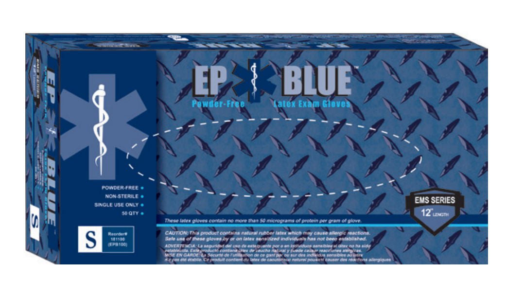Innovative Healthcare Corp - 181100 DermAssist® EP Blue™ Latex Extended Cuff Length Exam Glove