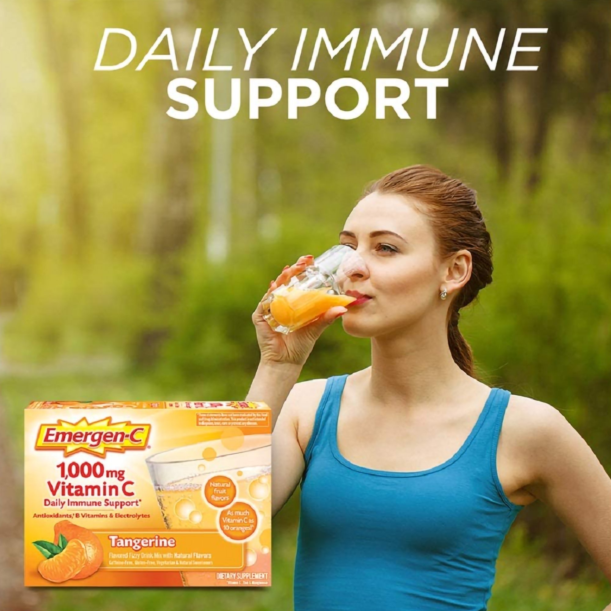 Glaxo Consumer Products 07631430202 - Emergen-C® Vitamin C Daily Immune Support Drink Mix, Super Tangerine Flavor - 30/Box